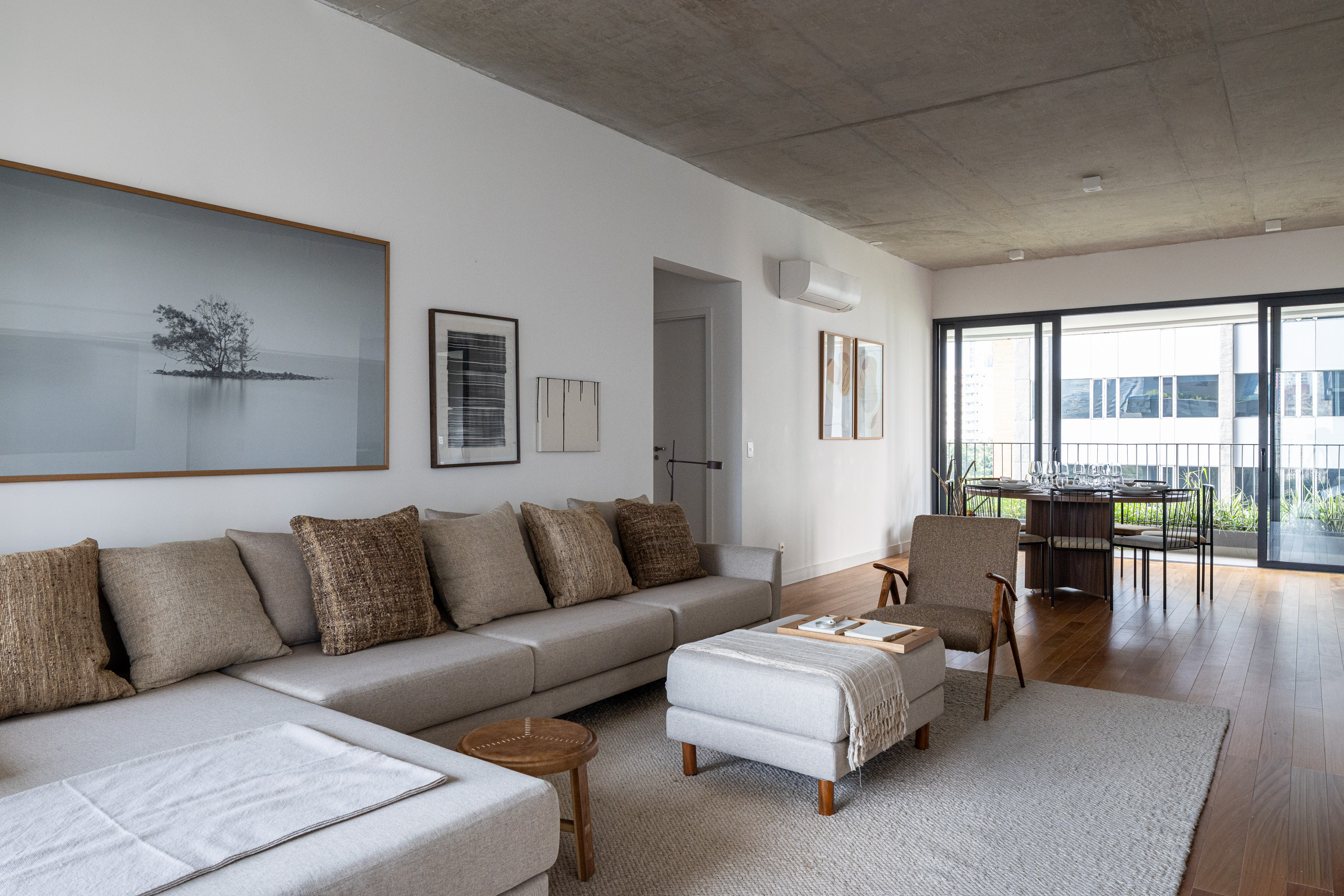 Foto real do Apto modelo de 124m²  - Torre Residences