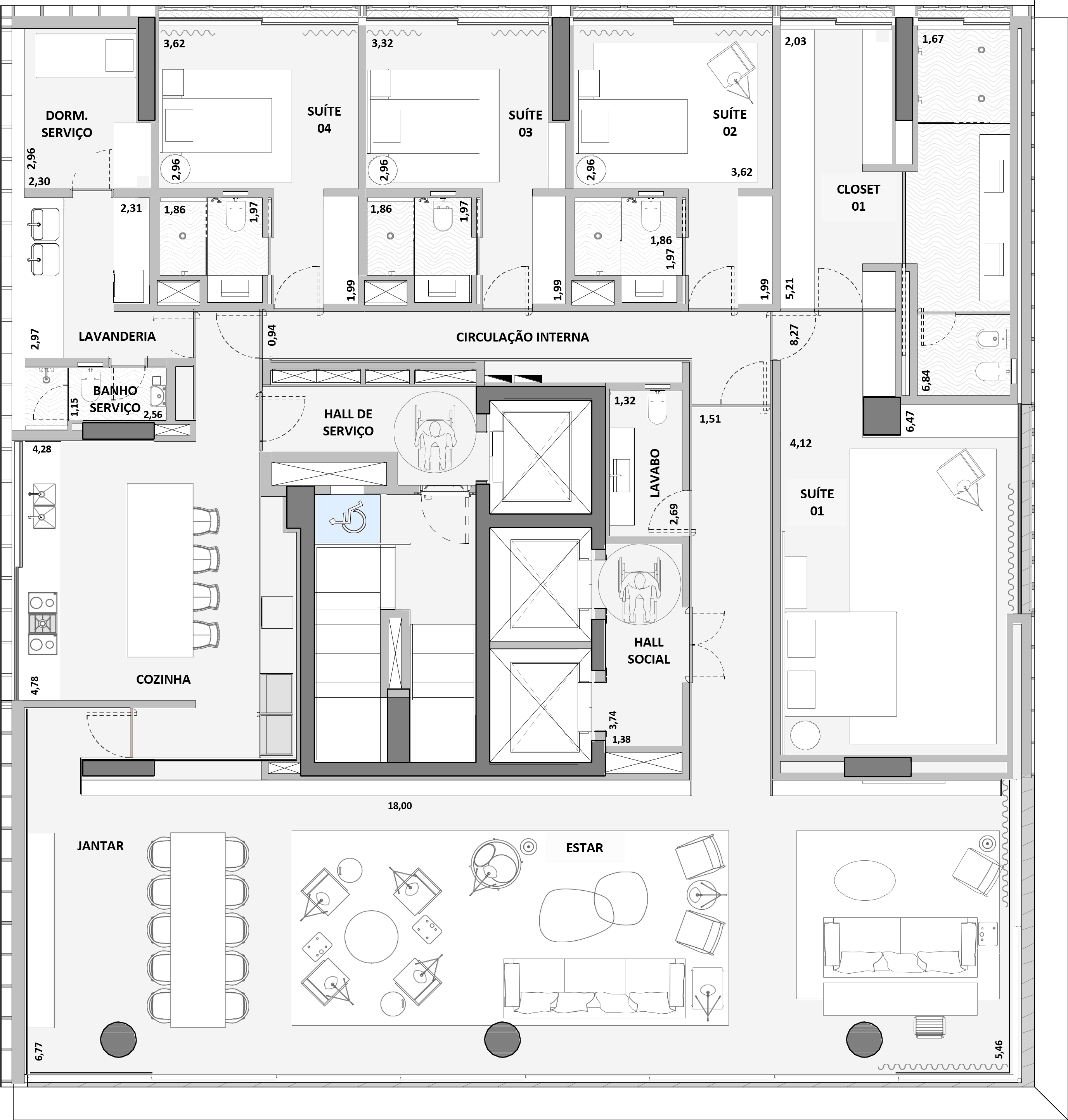 Artur Ramos 100, Planta 352m² - Apartamento tipo.