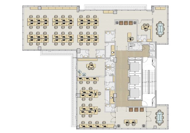 Planta do 4o Pavimento - Junção conjuntos 1 e 2 - 534m²