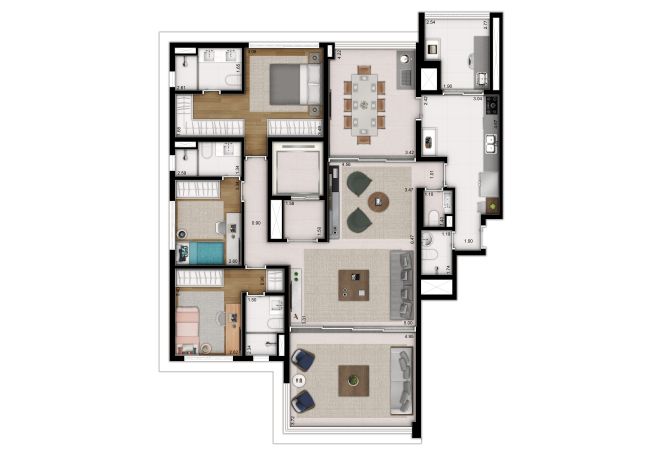 3 suites - 2 terraces - 2 spaces