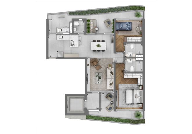 Funchal 641, Tower C. de Melo -Type 2 Suites - 112m² Funchal 641, Tower C. de Melo -Type 2 Suites - 112m²